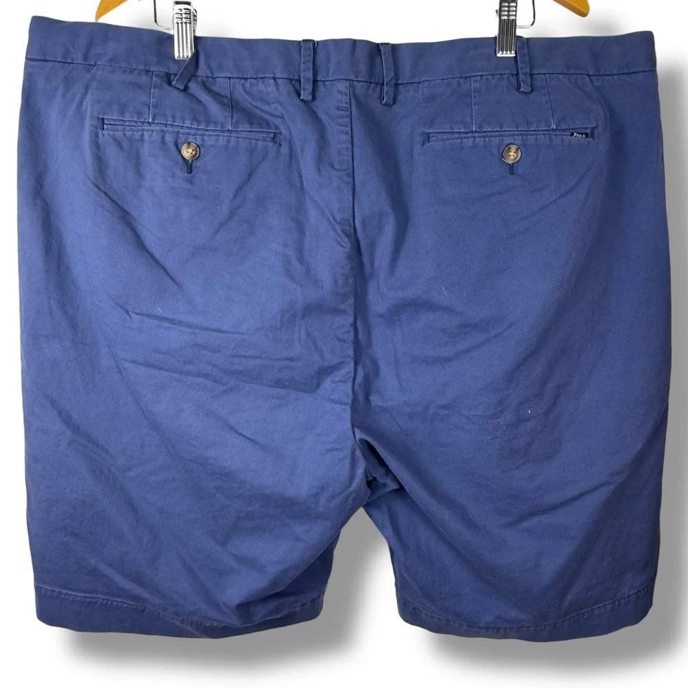 Polo Ralph Lauren Chino Shorts Men 44 Blue Stretch Classic Fit Cotton 9in Inseam